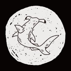 Hammerhead shark doodle N5