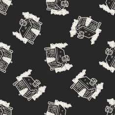 house doodle seamless pattern background N2