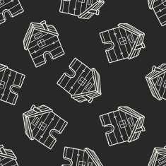 house doodle seamless pattern background N4