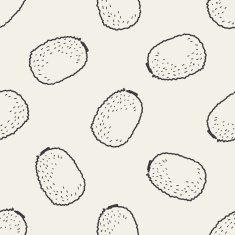 kiwi doodle seamless pattern background N2