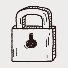 lock doodle drawing N8