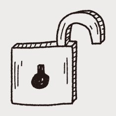 lock doodle drawing N9