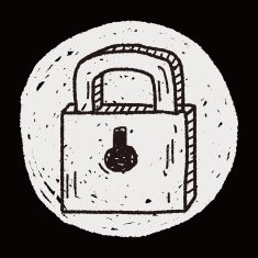 lock doodle drawing N12