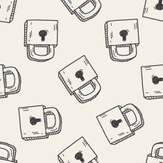 lock doodle drawing N16