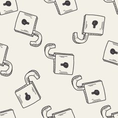 lock doodle drawing N17