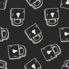 lock doodle drawing N18