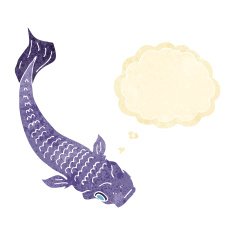 cartoon fish with thought bubble