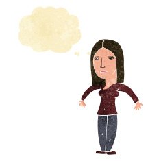 Cartoon Annoyed Woman With Thought Bubble N5