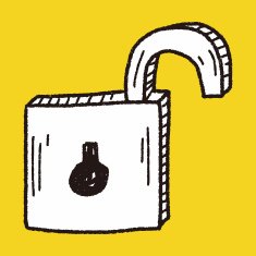 lock doodle drawing N21