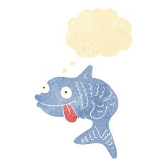 cartoon fish with thought bubble N2