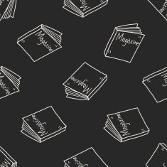 magazine doodle seamless pattern background