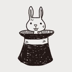 magic rabbit doodle drawing N8