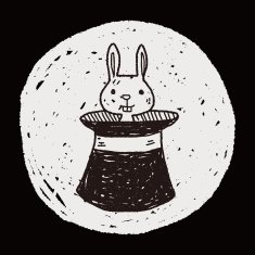 magic rabbit doodle drawing N10
