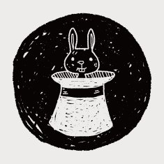 magic rabbit doodle drawing N11