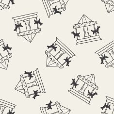 Merry to go doodle seamless pattern background