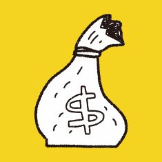 money bag doodle drawing N6