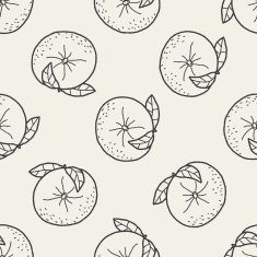 orange doodle seamless pattern background N2