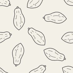 papaya doodle seamless pattern background