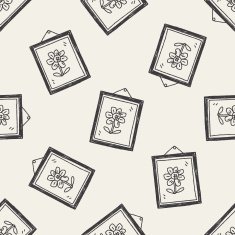 photo frame Doodle seamless pattern background