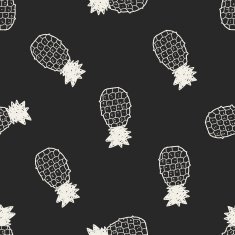 pineapple doodle seamless pattern background