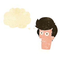cartoon staring face with thought bubble N2