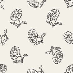 plant doodle seamless pattern background