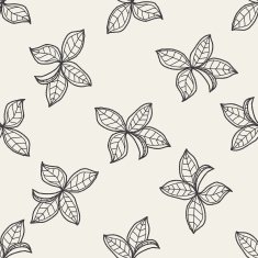 plant doodle seamless pattern background N3
