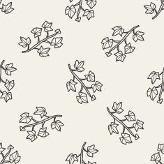 plant doodle seamless pattern background N4