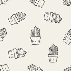 plant doodle seamless pattern background N5