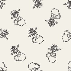 plant doodle seamless pattern background N7