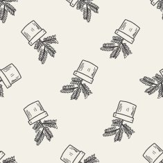 plant doodle seamless pattern background N10