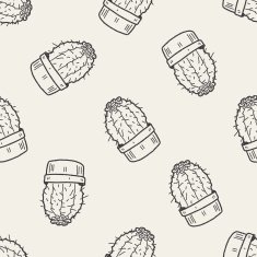 plant doodle seamless pattern background N16