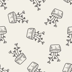 plant doodle seamless pattern background N17