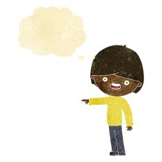 cartoon man pointing with thought bubble N2