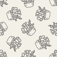 plant doodle seamless pattern background N18