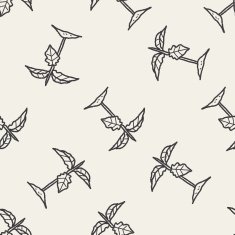 plant doodle seamless pattern background N19