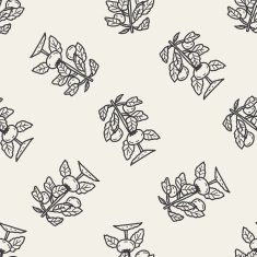 plant doodle seamless pattern background N20