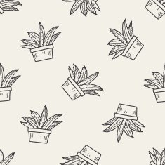 plant doodle seamless pattern background N21