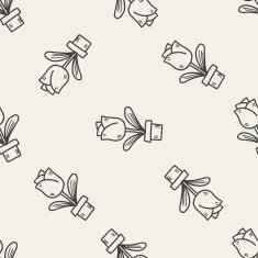 plant doodle seamless pattern background N22