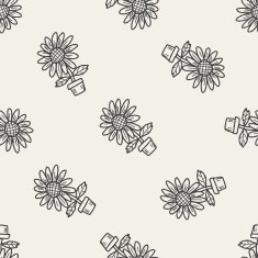 plant doodle seamless pattern background N23