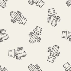 plant doodle seamless pattern background N24