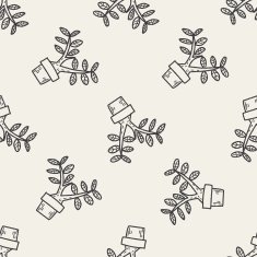 plant doodle seamless pattern background N25