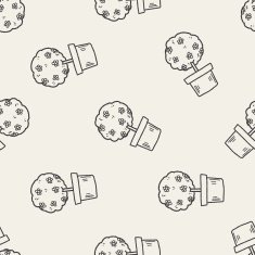 plant doodle seamless pattern background N26