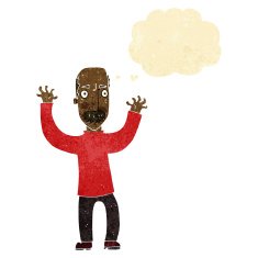 cartoon angry dad with thought bubble
