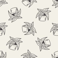 plant doodle seamless pattern background N27
