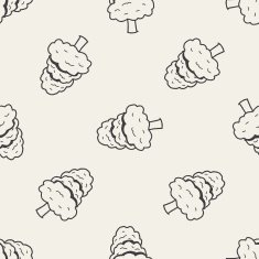 plant doodle seamless pattern background N29