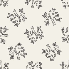 plant doodle seamless pattern background N32