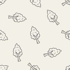 plant doodle seamless pattern background N33
