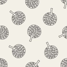 plant doodle seamless pattern background N34