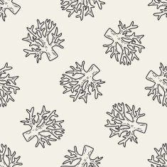 plant doodle seamless pattern background N38